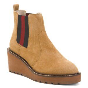 CECELIA NEW YORK Suede Gemma Wedge Booties